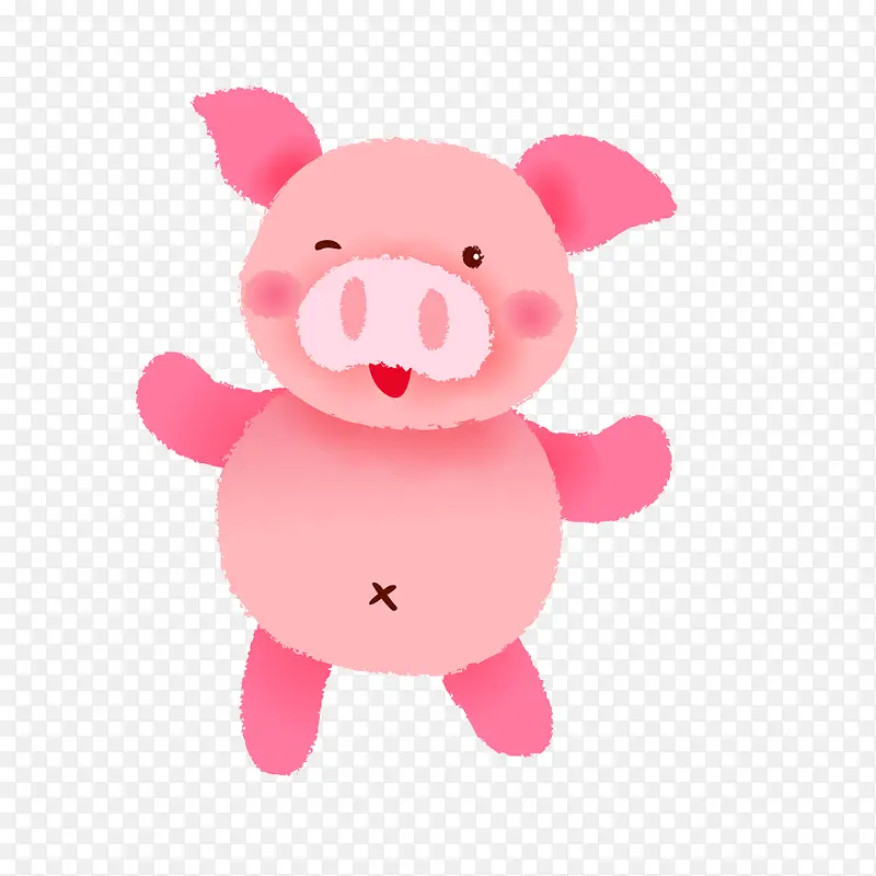 一只粉红色的猪