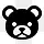 泰迪熊简单的黑色iphonemini图标