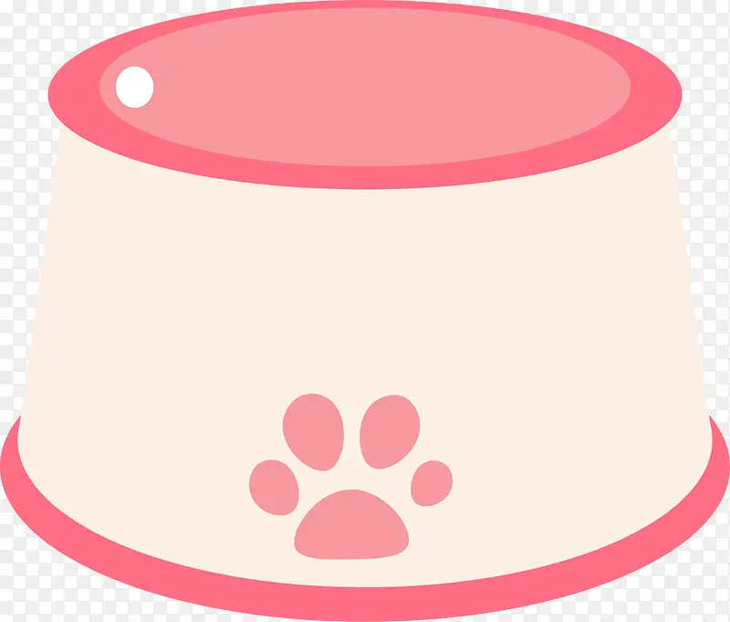 粉色扁平化猫粮盆元素