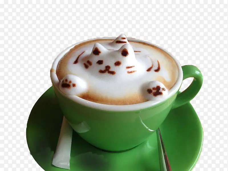 漂浮着的猫立体咖啡