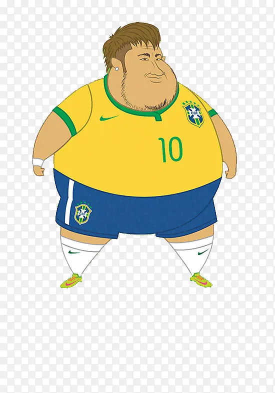 黄色肥胖足球员
