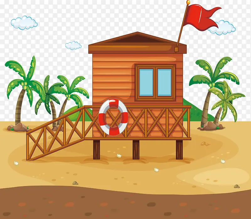度假沙滩小木屋