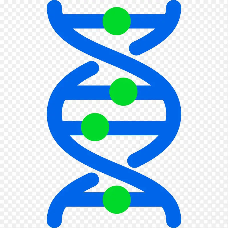 蓝色手绘圆角基因元素