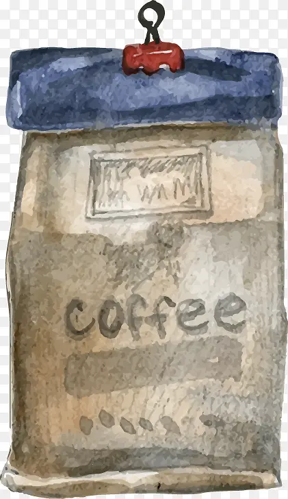 手绘水墨咖啡元素