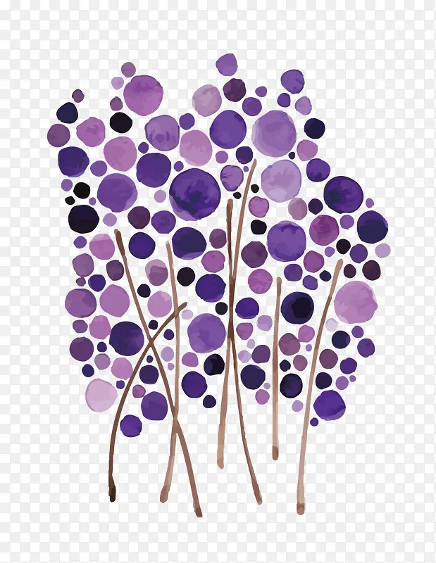 矢量紫色波点树