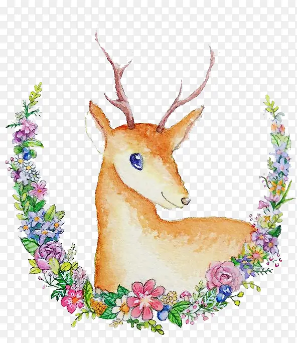 小鹿和花环
