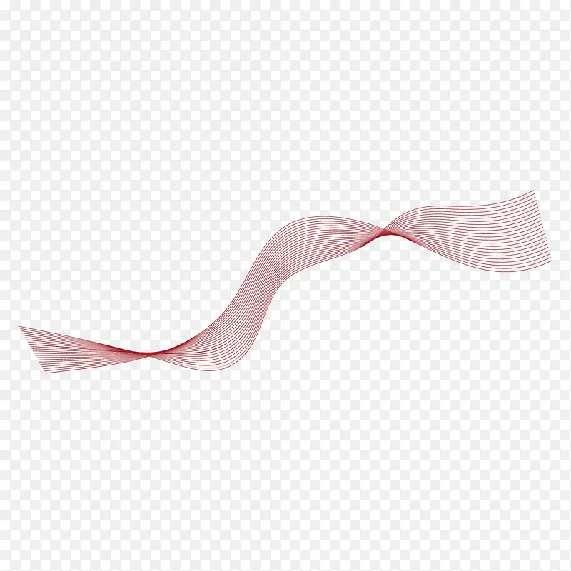 矢量红色扭曲丝带曲线