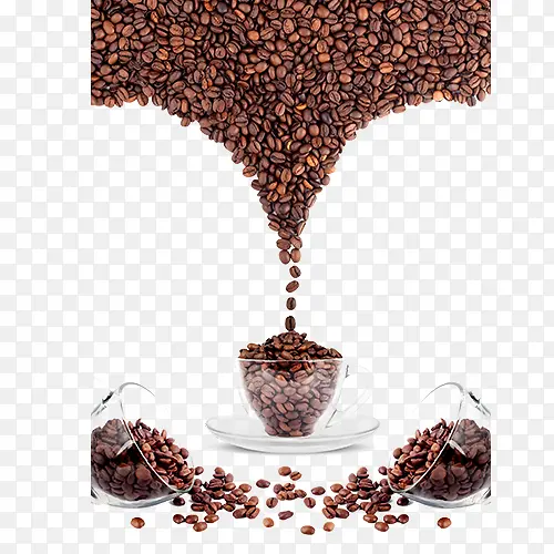 棕色简约装饰咖啡豆设计图