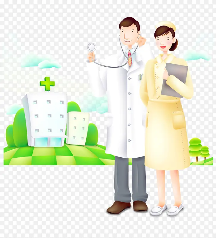卡通人物插图医院门诊宣传图PNG图片素材下载_图片编号8221941-PNG素材网