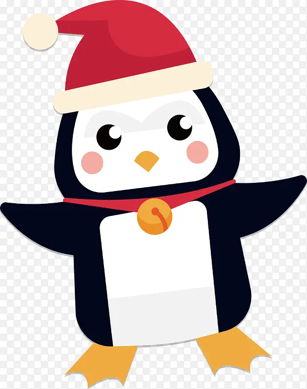 可爱的开心圣诞小企鹅
