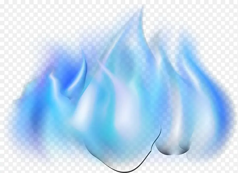 蓝色简约火焰效果元素