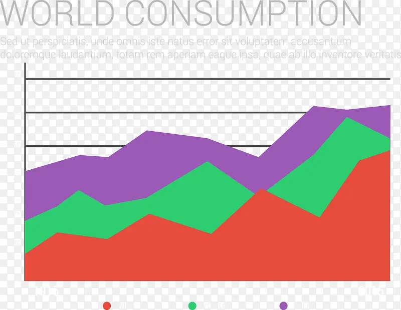 世界消费数据信息图表矢量素材