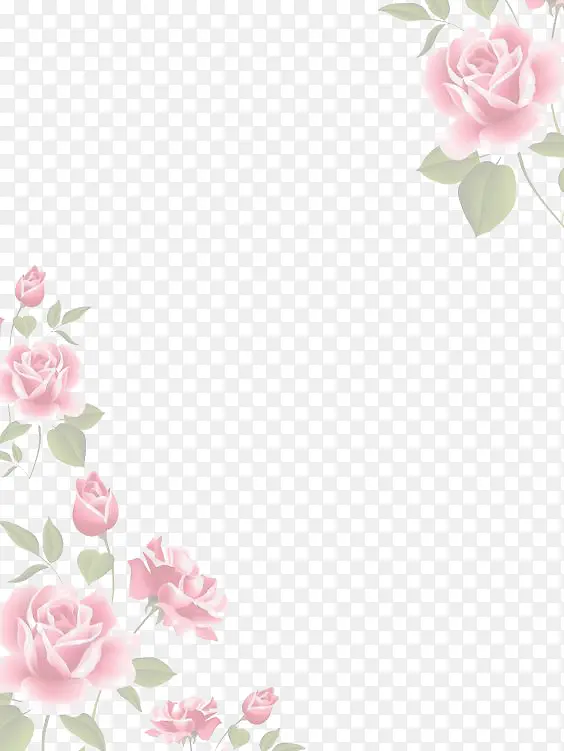 粉色水彩花朵边框