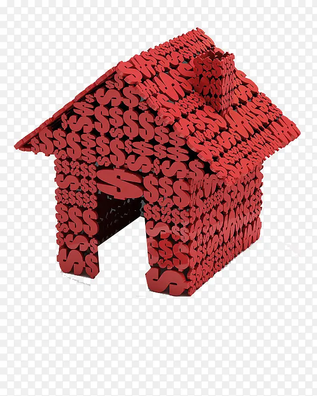 红色金钱形状的房屋模型