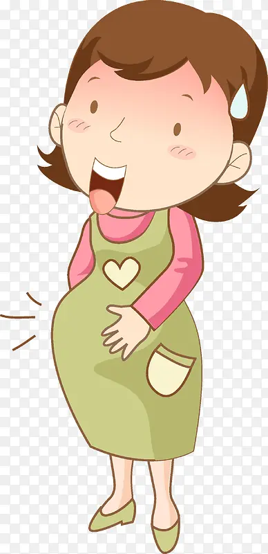 卡通怀孕的女人png图