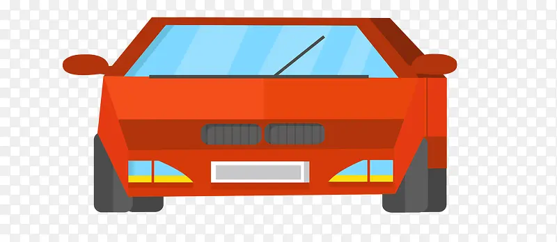 红色扁平化汽车