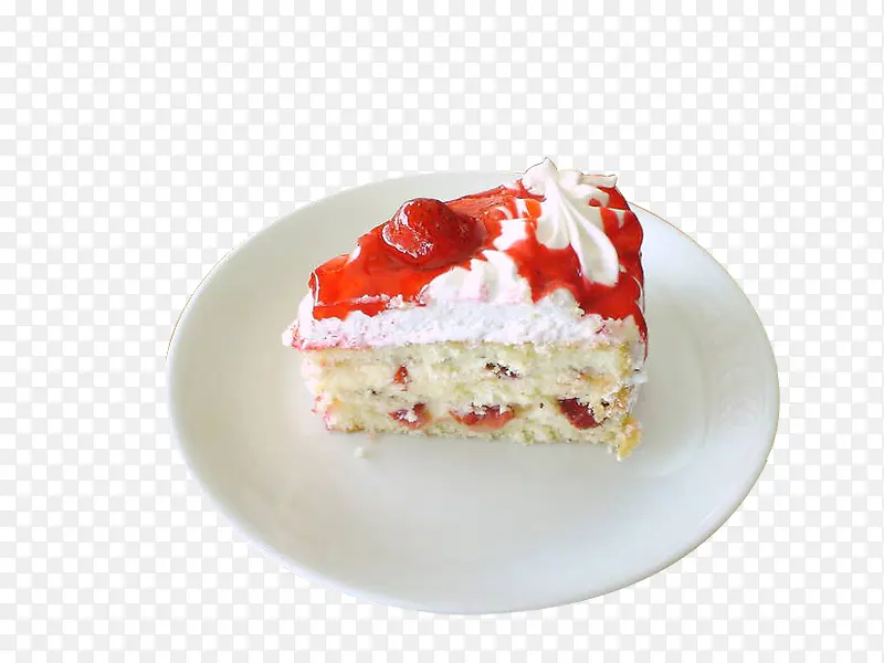 白色盘子里的蛋糕