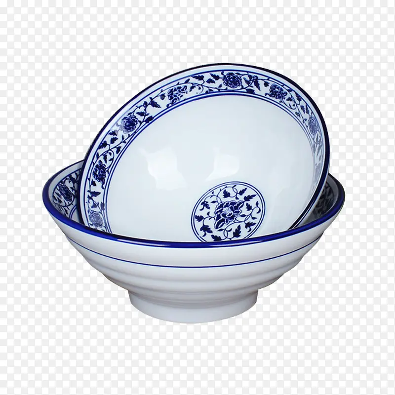 产品实物蓝花纹两个青花碗