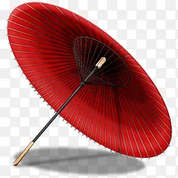 红色彩绘风格雨伞
