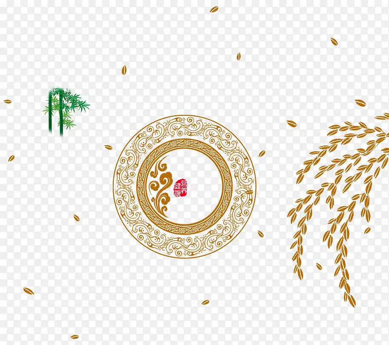 金色稻谷粒