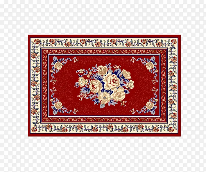 红色牡丹欧式地毯免费图片
