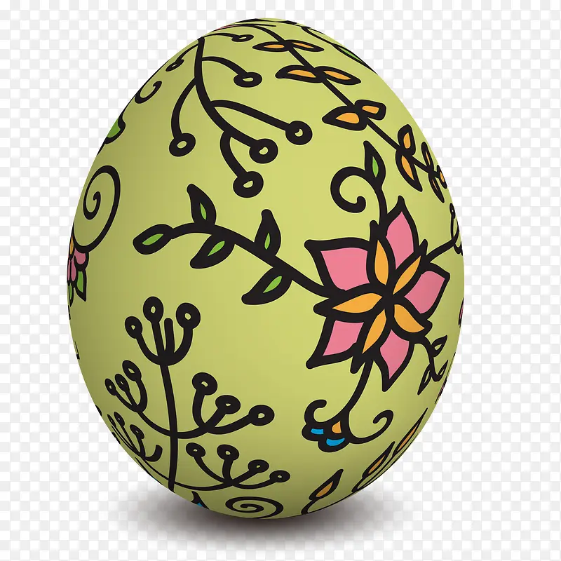 卡通绿色的手绘彩蛋设计