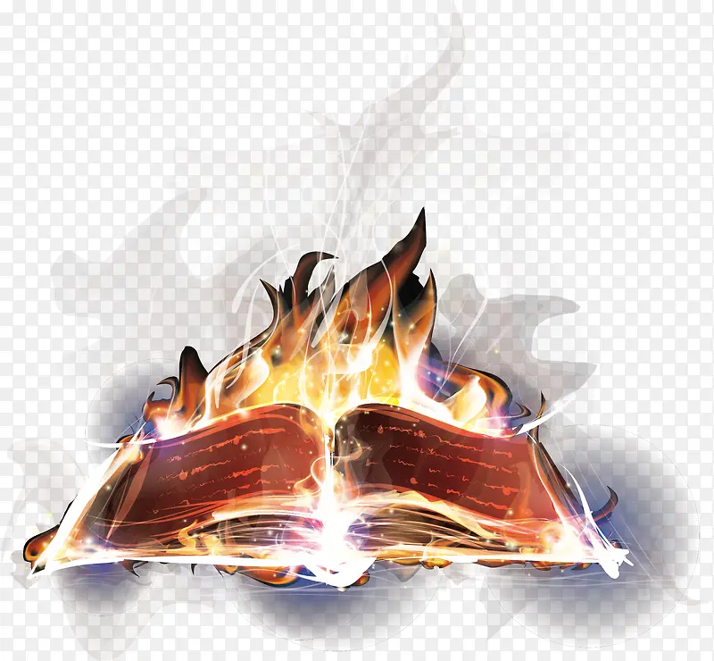 书本 打开的书本 燃烧的书