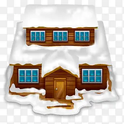 房子,有雪的图标