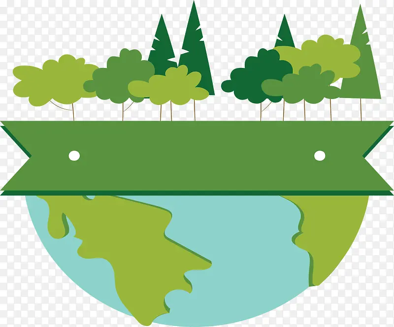 绿色树林地球模型