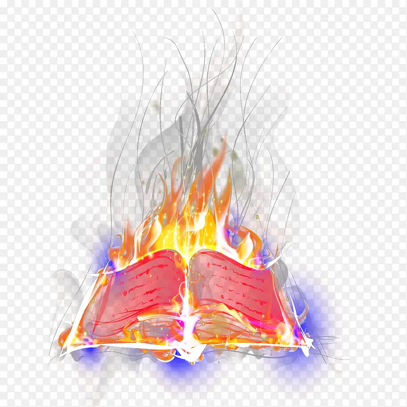 燃烧的书本装饰图案