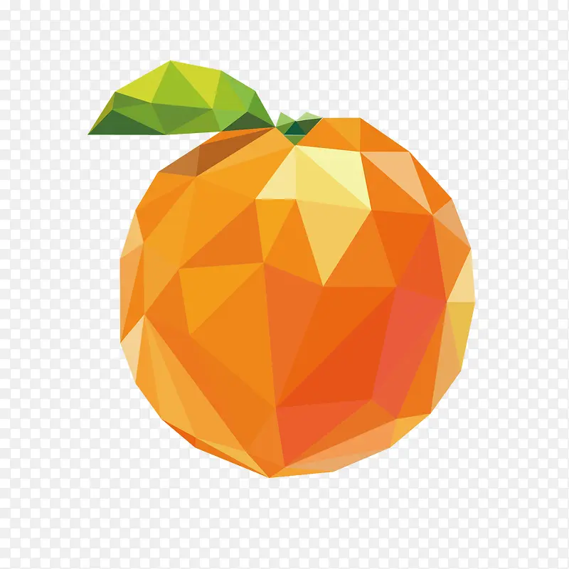 多边形橙子矢量图