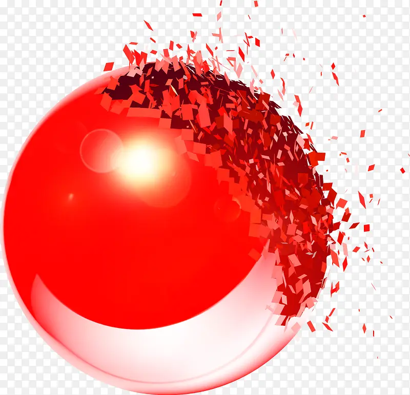 红色爆裂效果立体球矢量