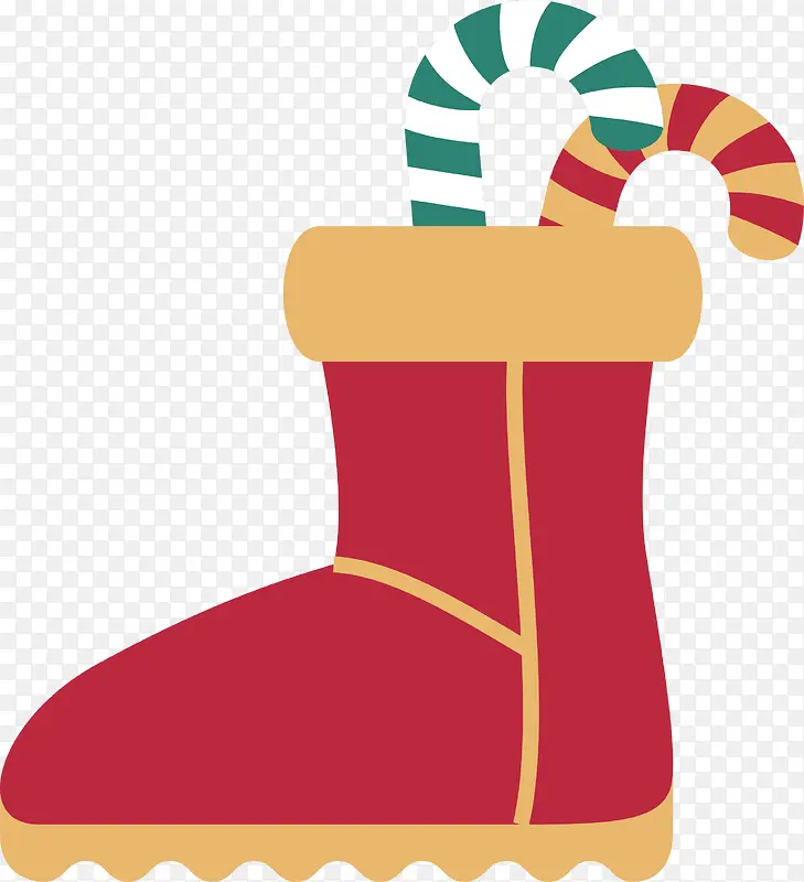 圣诞节红色礼物靴子