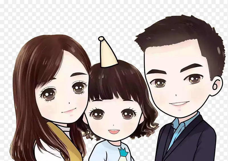 为女儿庆生的一家人