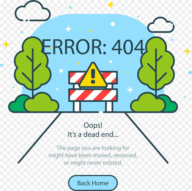 创意404错误提示插画UI设计