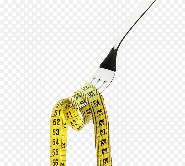 实物减肥节食尺子和叉子