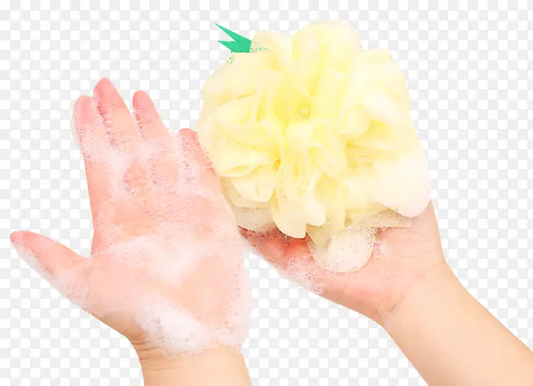 手搓黄色沐浴球素材