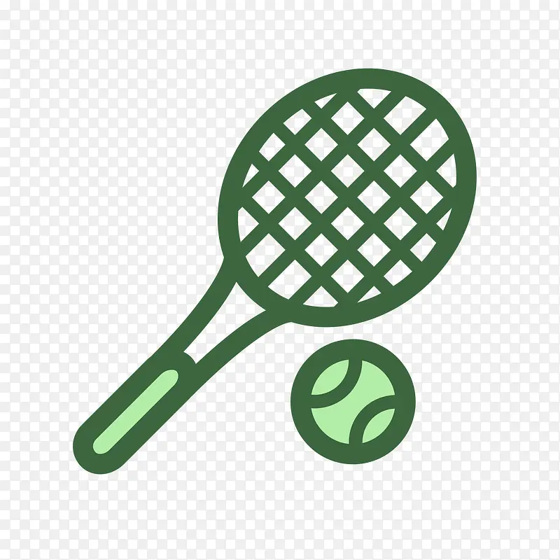 绿色手绘网球运动元素
