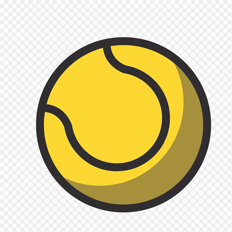 卡通黄色运动网球矢量图标免抠图