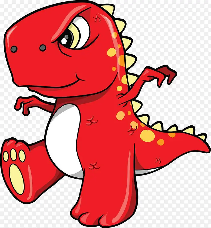 彩绘红色的恐龙