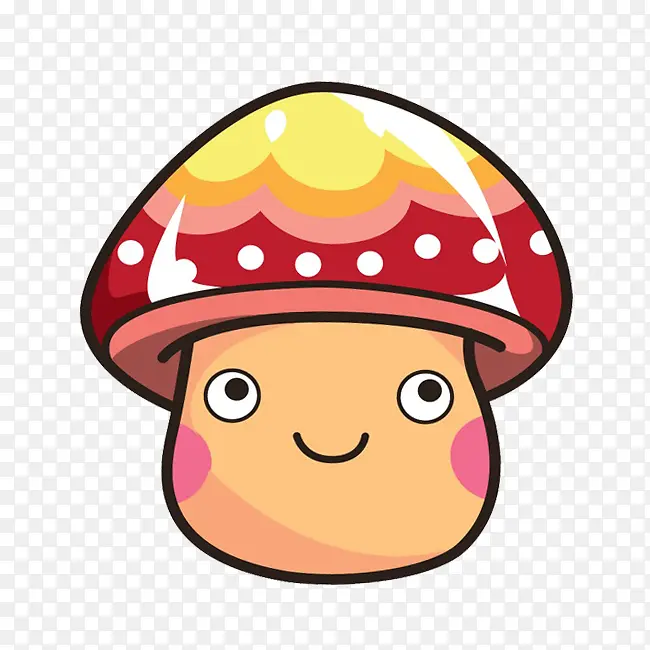 彩色手绘卡通蘑菇头