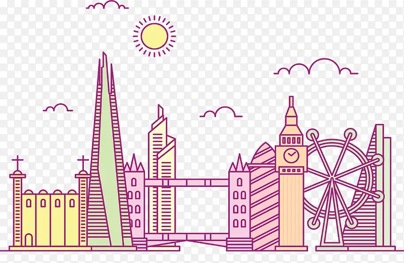 粉紫色英国伦敦旅游