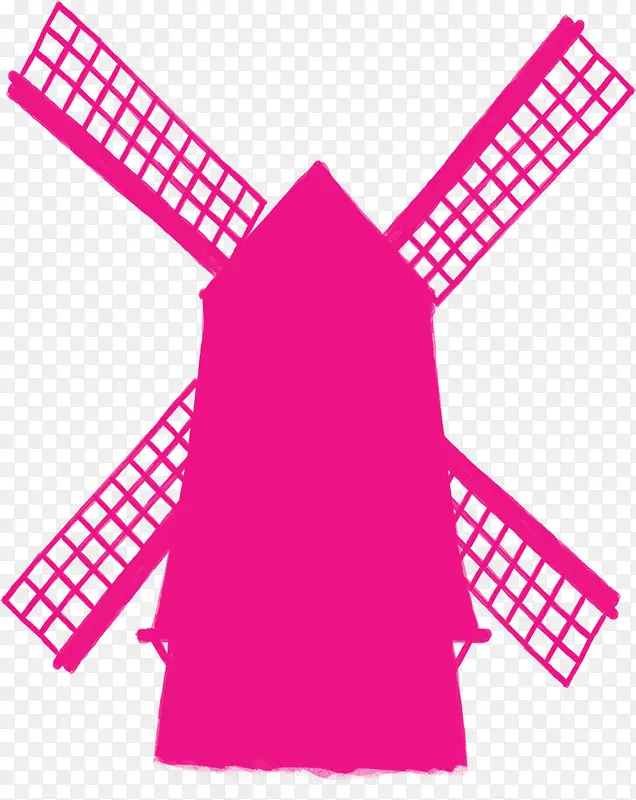 粉色风车卡通设计
