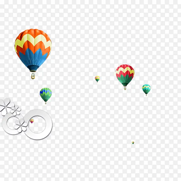 热气球不规则花型装饰图案