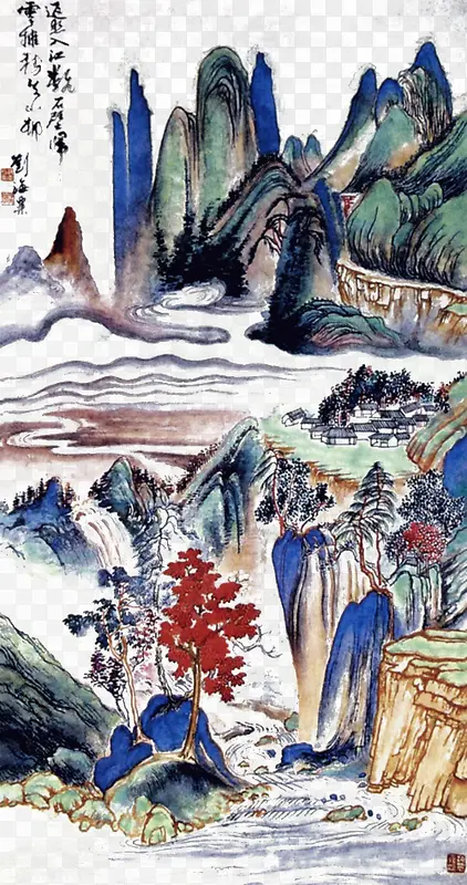 万里江山手绘PNG图片素材下载_图片编号8244607-PNG素材网