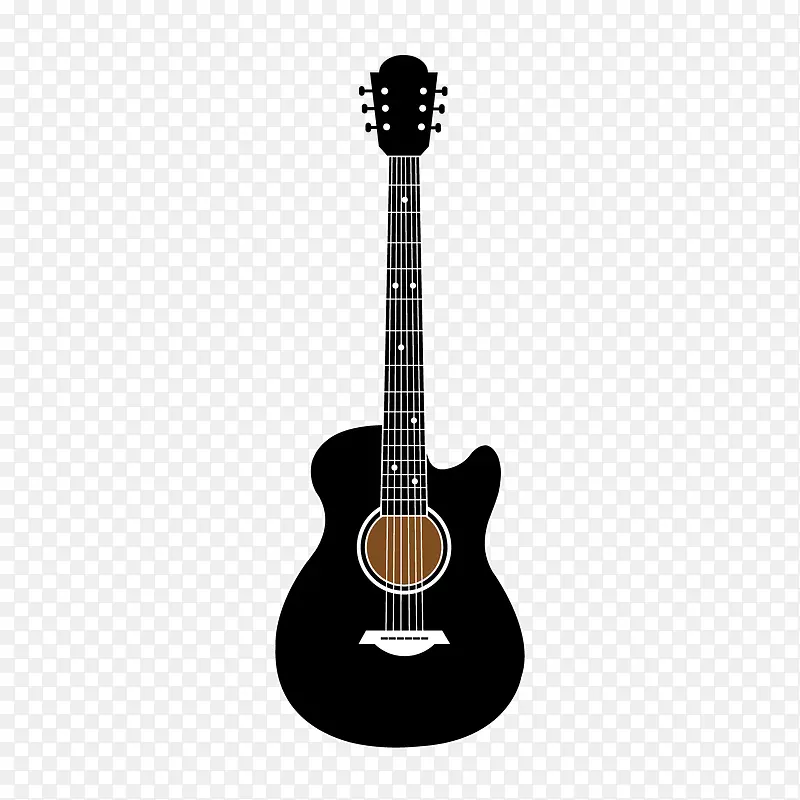 黑色卡通乐器吉他