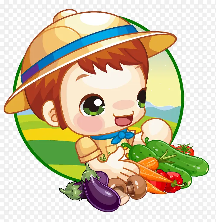 农产品卡通人物logo设计蔬菜