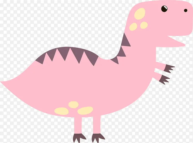 儿童画卡通粉色恐龙