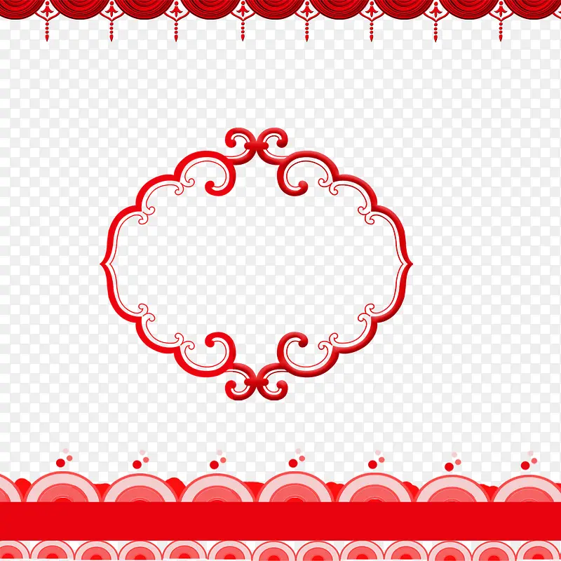 新年红色喜庆花纹装饰边框