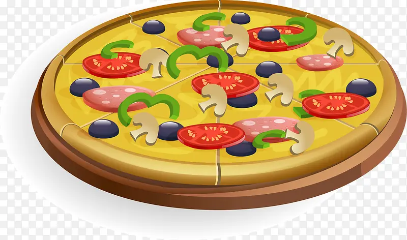 矢量写实披萨
